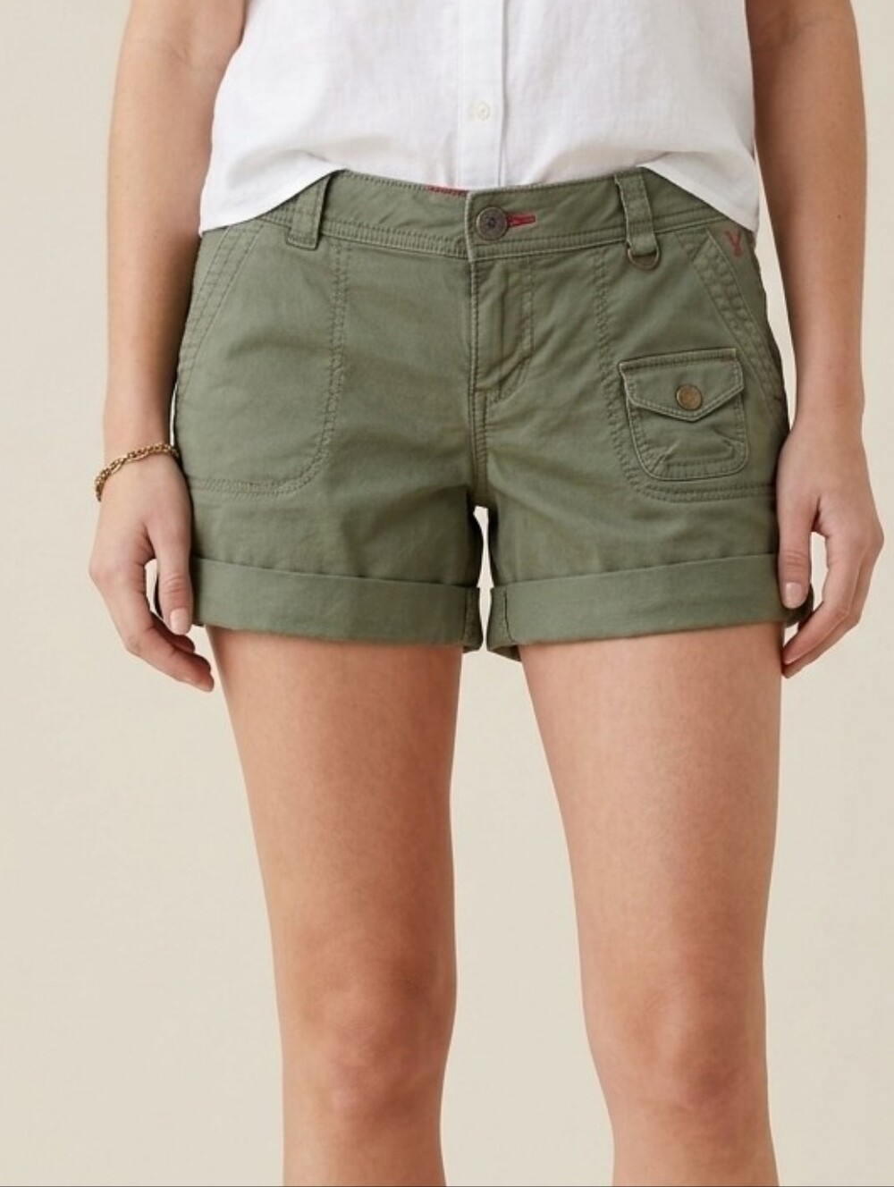 Vintage American Eagle Outfitters Green Cargo Utility Shorts Size 10